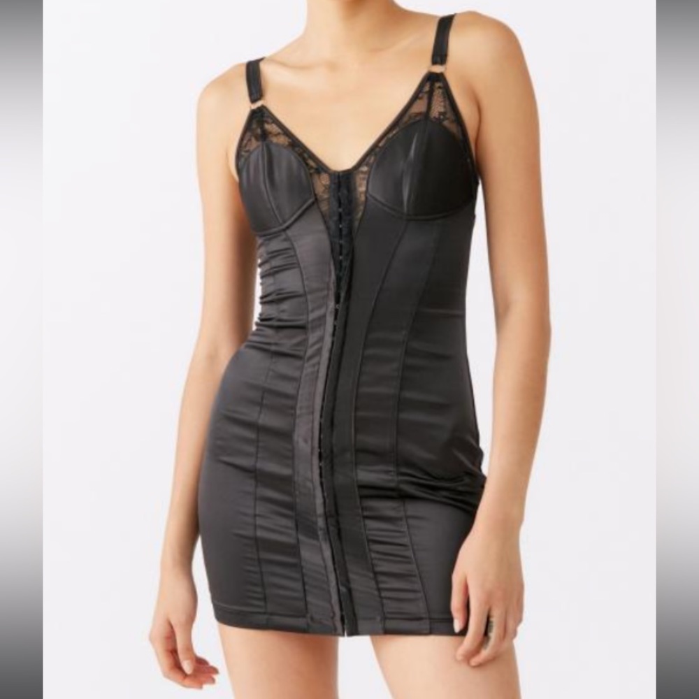 Urban Outfitters Satin Bodycon Dress Black